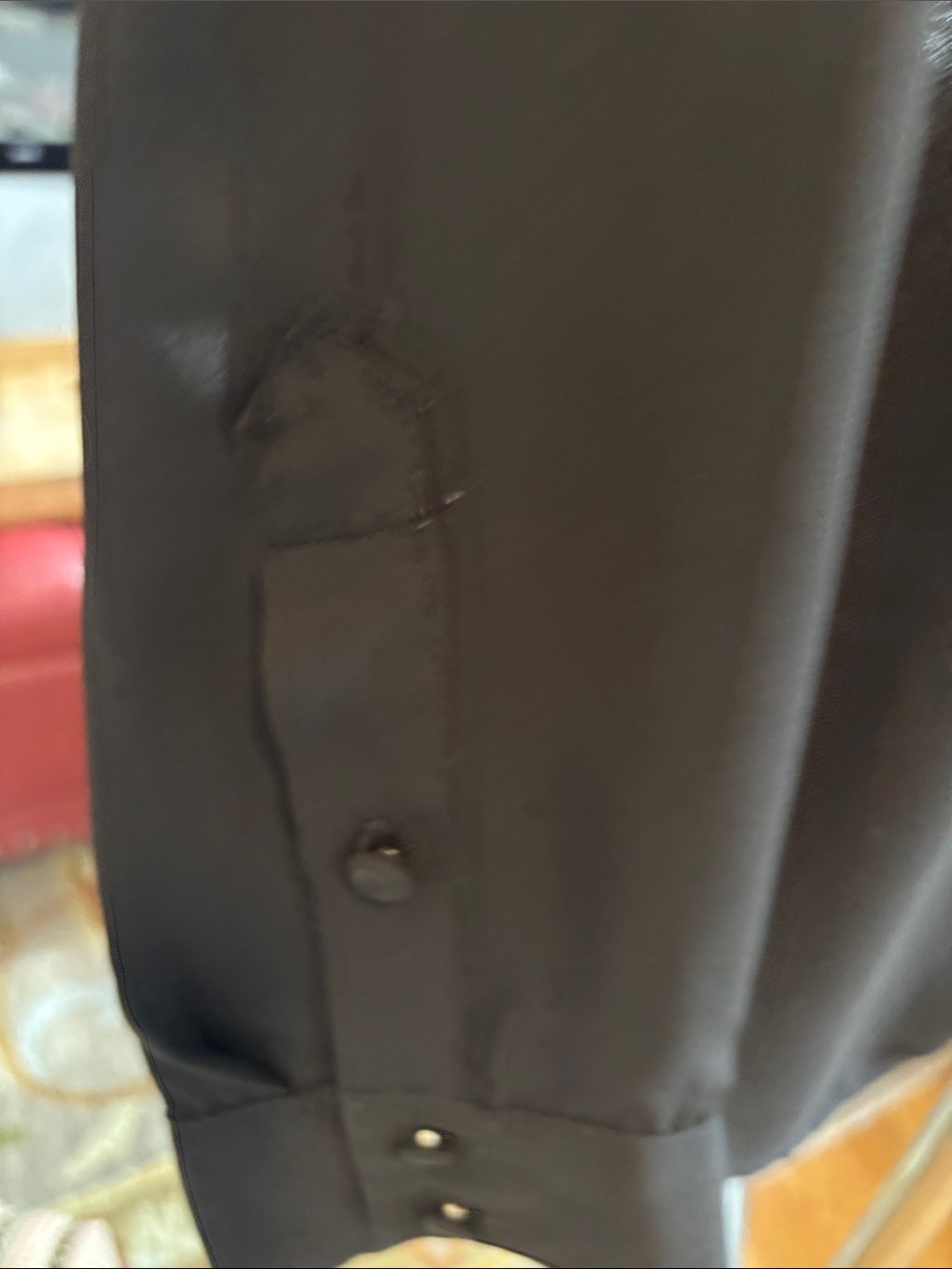 torrid Black Pearl-Embellished Collar Sheer Button-Up Blouse Like New - Picture 5 of 6